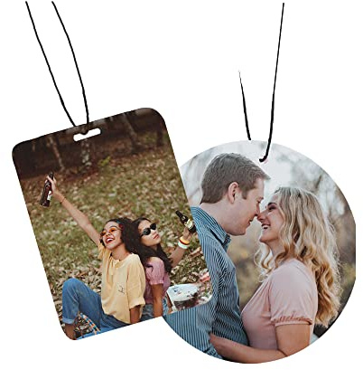 Personalisierter Auto-Lufterfrischer mit Bild, doppelseitiger personalisierter Foto-Auto-Duft-Lufterfrischer, Duft-Lufterfrischer-Anhänger für Auto-Rückspiegel, Geschenke zum Geburtstag, Valentinstag