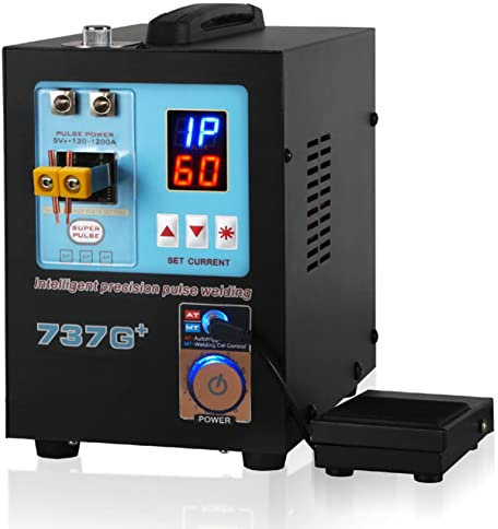 XDLYWUZIQ Punktschweißgerät 4.3kw Akku Schweißgerät LED Pulse Spot Welder,737G+ Intelligenter Akku-Punktschweißer,Dis-Induktionshand-Doppelfunktions-Impuls-Punktschweißer 110V-220V
