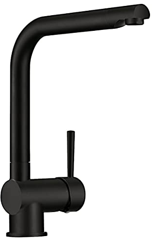 NABER Niederdruck Einhebelmischer DRIVE 1 in Schwarz Matt mit Festauslauf/Armatur