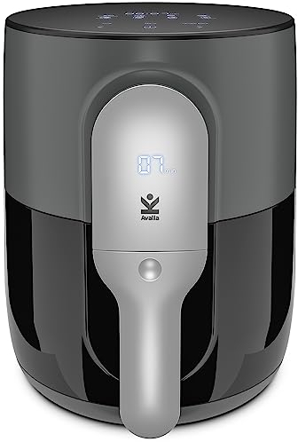 Avalla A-175 Digital 8-in-1 Air Fryer; 4L Non-Stick Drawer, Healthy No Oil Oven Alternative, Cooks 4-6 Portions, 1200W Energy Saving, Crisping Tray, Overheating Protection Automatic Shutdown - Grey