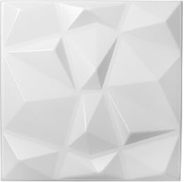 Nord Plus - Pannelli da parete in polistirolo 3D pannelli per soffitto decori rivestimento pareti pannelli Diamante bianco spessore 3 mm - (72 pezzi/18 m2)