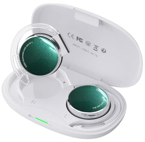 Auriculares Bluetooth V5.3 Con Clip, Deportivos Inalámbricos On-Ear Con Luz de Respiración, 4 Micrófonos, Ajuste Cómodo y Gancho