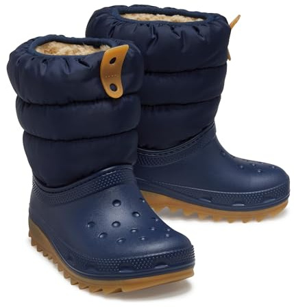 Crocs Unisex Kids, Classic Neo Puff Boot K, Navy/Gum, 12 UK Child