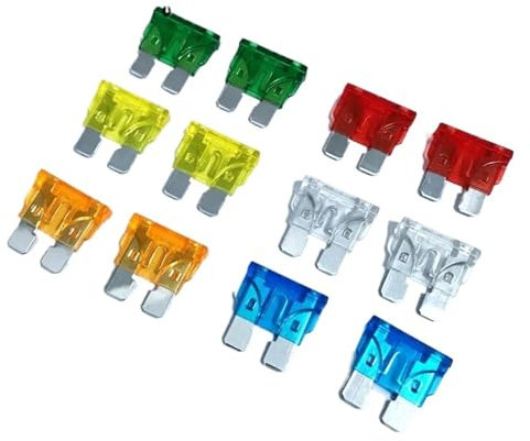 20-teiliges Auto-Sicherheitsrohr Xenonlampensicherung Sicherheitsrohr 1A 5A 7,5A 10A 15A 20A 25A 30A 40A 45A 50A Autosicherung 19 * 19mm Autoeinsatz (Size : 45A 20pcs)