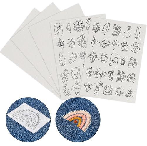 5 Stück Stickvlies Wasserlöslich Selbstklebend Stickvorlagen Wasserlöslich Wasserlösliches Stickvlies Stickvlies Wasserlöslich Stickvorlagen Stickfolie Wasserlöslich Sticken für DIY Projekte(20 * 30)