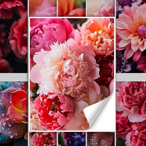 GRAZDesign Fliesenaufkleber Wellness Blumen Flur, Küche, Bad, Fliesenbilder einzeln selbstklebend - 20x25cm / 50 Stück
