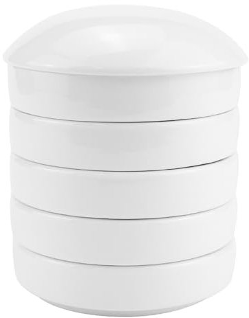 GYOTUU 5 Layers Paint Pigment Tray, Ceramic Mixing Tray, Stackable Paint Tray, Round Porcelain Watercolor Dishs, Art Paint Container, Watercolor Palette for Gouache, Pigments, Inks