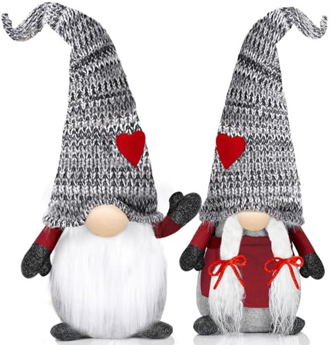 NLMWTI Gnomi Natalizi in Peluche, Gnomi Natalizi Set di 2 Decorazioni Natalizie Gnomi Natale Gnomo, Fatto a mano, Decorazioni Natalizie per Soprammobili Bambini, Gnomo di Babbo Natale Peluche
