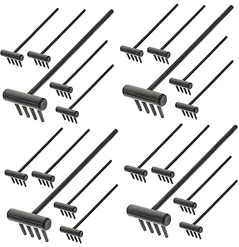 HAPINARY Pcs Sand Rake Zen Miniature Rakes Zen Mini Rakes Miniature Tools Miniature Zen Garden Tabletop Accessories Chest of Drawers Bedroom Japanese Garden Tools DIY Kits Plastic Black