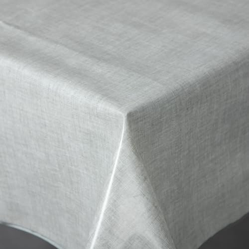 texpot Nappe de table en toile cirée 130 x 160 cm avec lignes lavable avec ourlet en polyester pour table de jardin