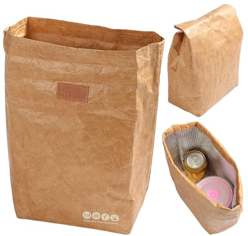Isolierte Lunchtasche 5,5 l wiederverwendbar süße Lunchtasche aus Papier faltbare Lunchtasche aus Papier für Damen und Herren wasserdichte Snacktaschen tragbare Einkaufstaschen für Arbeit und Büro