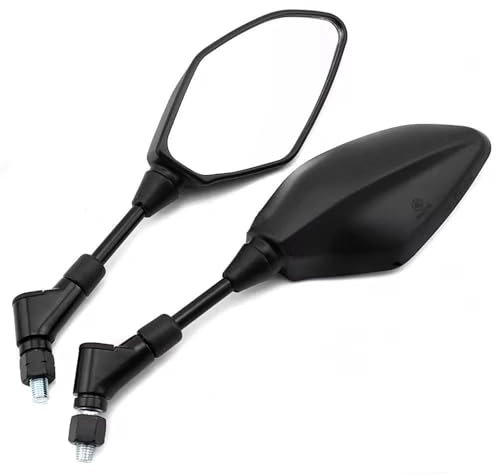 PPWIALL Motorradspiegel Lenkerendenspiegel Rückspiegel Für YA&MA&HA Für MT-01 MT-03 MT-07 MT-09 Tracer 900 MT-10 FZ1 FZ6 FZ8 Fazer XJ6 XJR1300 Motorrad Street Bike Motorrad Rückspiegel 360° Drehbar