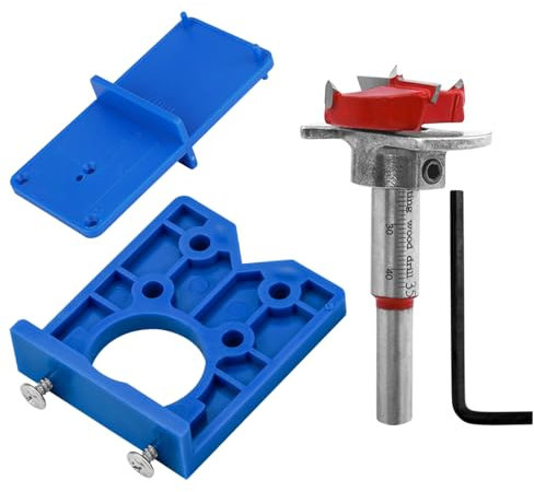 Mesee 35 mm Scharnierbohrschablone, Scharnierbohrer, Scharnier Jig Bohrer Guide, Verdecktes Scharnierbohrlehre für Schrankscharniere Montageplatten Schreinerar