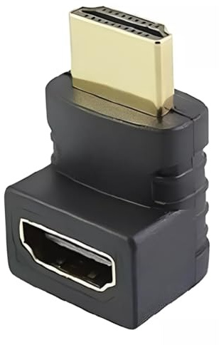 TECHZOCO Adaptador HDMI Acodado, Adaptador Hdmi Ángulo de 270°, Adapter hdmi en Ángulo, hdmi Macho a Hembra, Contactos Chapados en Oro, Compatible con 3D 1080p Full HD 3D y 4K