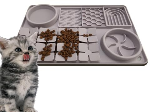 Acunny Tappetino da leccare per cani, tappetino per alimentazione lenta | Tamponi per leccare il cibo Ciotola per alimentazione lenta | Alimentatore lento in silicone antiscivolo da leccare per