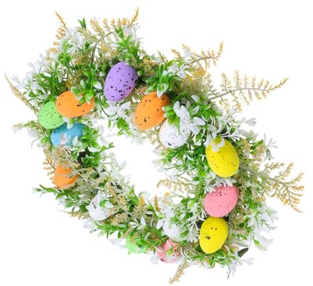 GETAJGHSD Osterkranz Mit Niedlichem Hasen-Design Künstlicher Blumenschmuck Für Türen Und Wände Vielseitig Einsetzbar Für Ostern Feiertage Fotodeko Langlebig Und Festlich