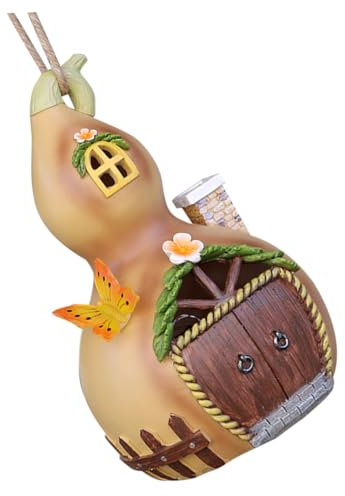 Milisten Lanterne Solaire Résine Forme De Maison De Gourde pour Décoration De Jardin Extérieur Éclairage Solaire Pratique Et Aux Intempéries