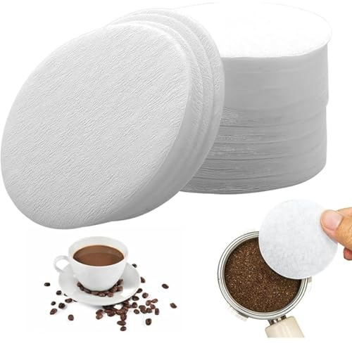 RODISHOMM 200 Stück Ungebleichte Kaffee Filterpapiere – 58mm Runde Espresso Papierfilter für Siebträger & Kaffeemaschinen, Weiß, kompatibel mit gängigen Kaffeekocher