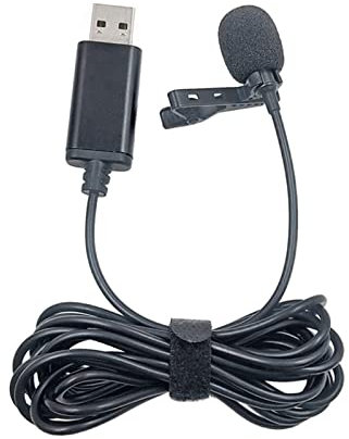 Micro cravate portable USB mains libres cordon ligne microphone omnidirectionnel pour ordinateur portable