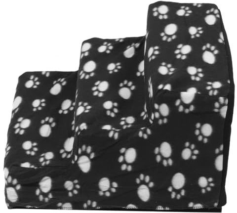 CIYODO Haustiertreppe Sichere Hundetreppe aus Kunststoff mit Weicher Flanelloberfläche Leicht zu Reinigen für Hunde und Haustiere für Marmor oder Autoumgebung