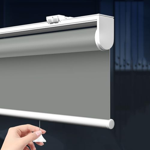 tow000ack Store Enrouleur Occultant sans Fil,Rideaux Roulants avec Système À Ressort,Tissu Polyester Gris À Isolation Thermique,pour Maison,Bureau,Personnalisa,Largeur x Hauteur (110cm x 110cm)