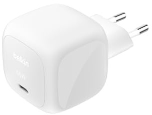 Belkin Cargador USB-C de 65 W, Enchufe USB, Cargador Tipo C Carga Rápida Compatible con iPhone 17, iPhone Air, Galaxy S25, Google Pixel 10, MacBoook, iPad, AirPds, Chromebook - Blanco