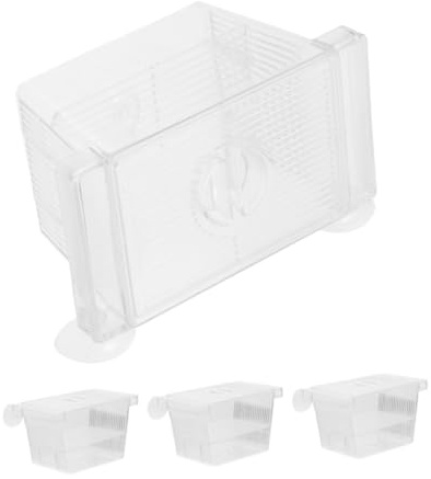 YARNOW 4pcs Double-layer Fry Box Fish Tank Dividing Box Self-floating Betta for Fry Hatchery Use As Fish Eggs Case