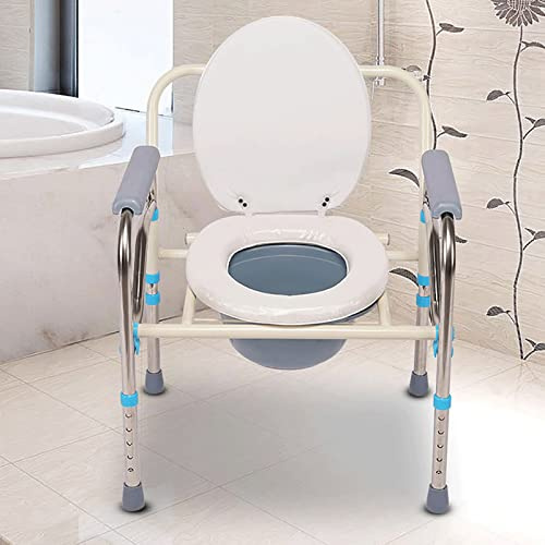 Sedia WC, Sedia da toilette pieghevole per anziani, sedia da doccia per disabili, sedie da toilette da comodino
