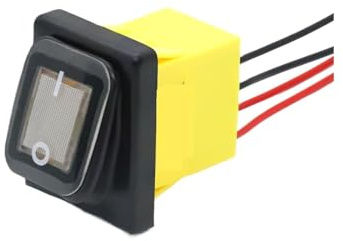Interrupteur à bascule à LED avec fils marche/arrêt, robuste, 4 broches, DPST, étanche IP67, for voiture, bateau, marine(WHITE,220V)