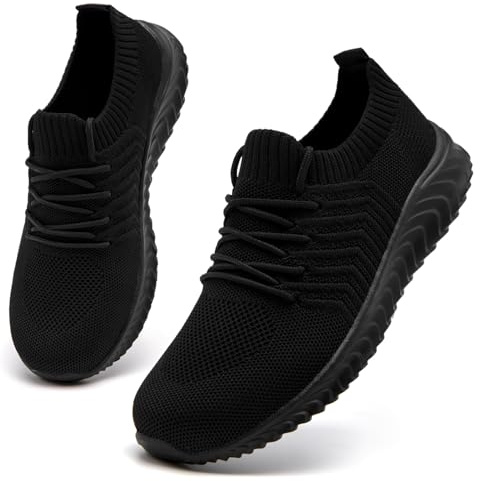 Ladies Trainers Women Running Shoes Gym Sneakers Tennis Black Size 7 UK
