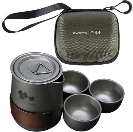 Bouilloire à thé de camping – Carafe en métal portable, carafe de camping robuste, récipient chauffant à large ouverture, pièce de cuisson polyvalente pour feu de camp | Pour les voyages d'aventure en