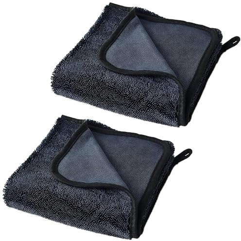 Ltarnx 2PCS Microfibre Bathroom Drying Cloth 40x40cm - Double-Sided Super Absorbent Shower Cleaning Cloth for Glass, Streak-Free Multipurpose Car Drying Towel