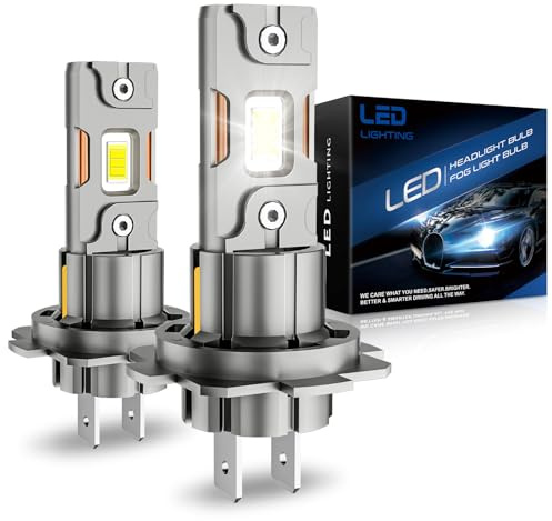 SHINYY Bombilla LED H7 para Faros de Coche 2026 Mejorada, 28000LM Alta Potencia Lámpara LED H7 para Luces de Cruce o de Carretera, 6500K Blanco Frío, Plug and Play, Pack de 2