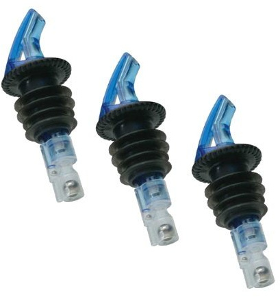 Precision Pour Measured Pourers For OVERSIZE BOTTLES, 2 Oz Blue 3 Per Pack, Made entirely in the USA