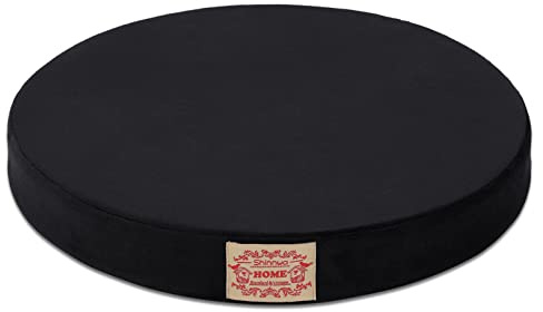 Shinnwa Round Chair Pad, Dual-Layer Memory Foam Round Seat Cushion for Chair with Velvet Cover, Green, 16x16x2