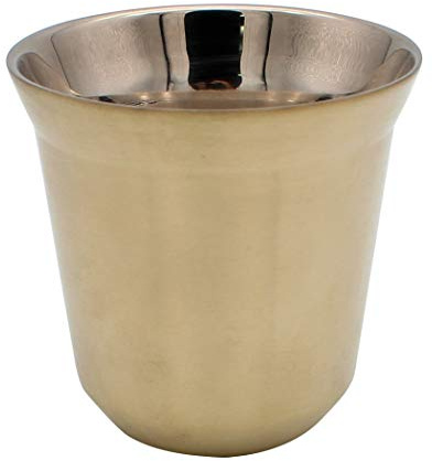 Dianoo Kaffeetasse Espressotassen aus Edelstahl, doppelwandig, wärmeisoliert, Kapsel, hellgold
