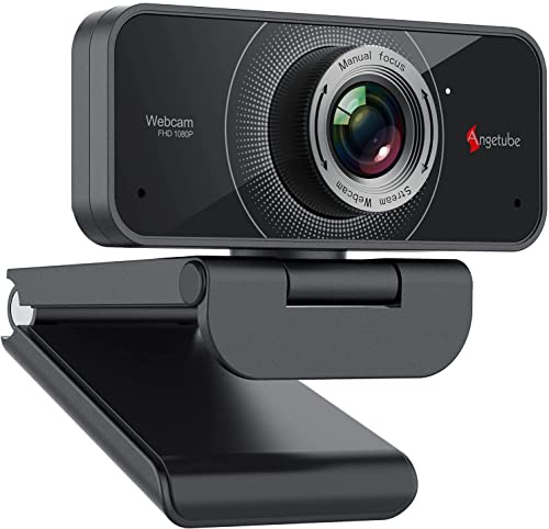 Angetube 1080P Webcam with Microphone, USB Computer Web Cam for Desktop