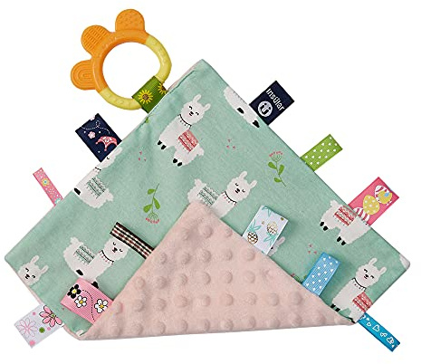 HECCEI Taggies For Babies, Baby Comforter Taggy Blanket | Sensory Blanket With Colorful Tags, Ideal Soothing Toy For Newborns, Baby Boys And Girls Gifts 3+ Months