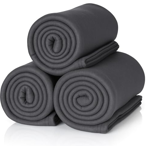 ALCLEAR A3A Fleecedecken Set, 3 Stück, 130x160 cm, anthrazit, weich, warm