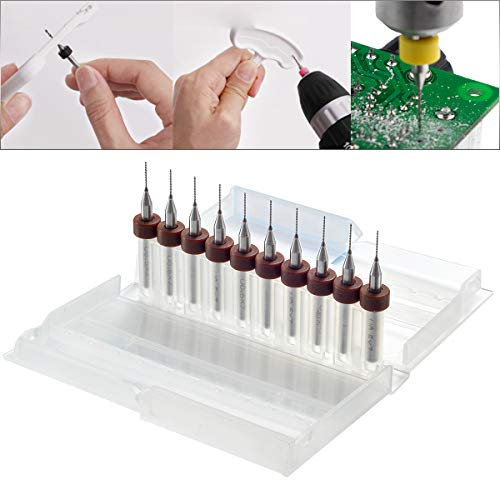 Micro Tungsten Drill Bits 1/8 Shank for Toy Jewelry Making, Crafts, CNC, PCB, Woodworking, Model Trains Cars Boat [Cutting Dia:0.5mm]
