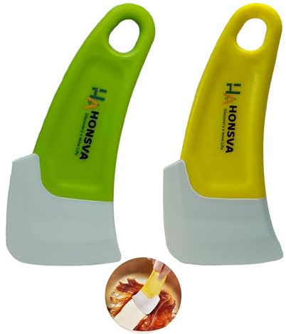 Honsva Rascador de ollas de silicona para limpieza de cocina, raspador de platos pequeño con agujero para sartenes, ollas, herramienta de raspador de ollas de plástico antiadherente, rascador de