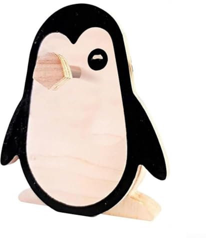 Zoegneer Kreativer Brillenhalter, niedliches Tier-Design, langlebiges Holzmaterial, kompakter und praktischer Schreibtisch-Organizer (Pinguin)