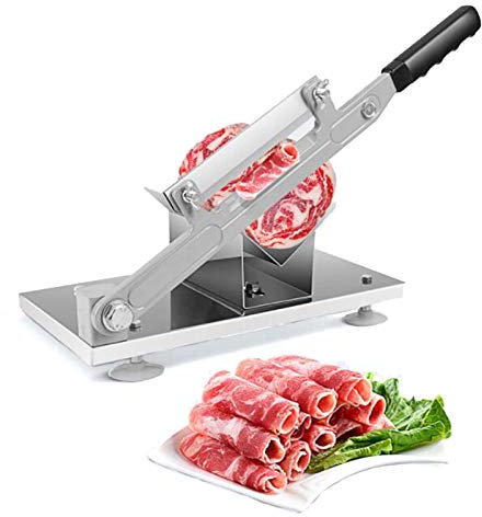 Trancheuse À Viande Congelée Coupe-Viande Manuelle Rouleau De Mouton De Boeuf Viande Fromage Trancheuse Alimentaire Machine À Trancher Les Feuilles De Légumes, Trancheuse De Charcuterie Pour Le Ménag