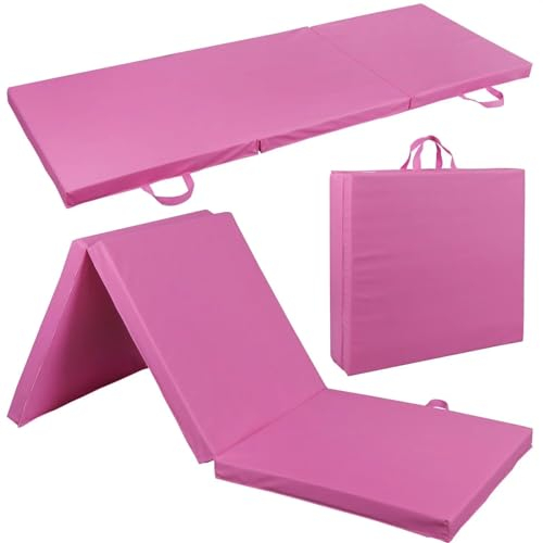 Stuhlkissen 6' Falt-Trainingsmatte, Tri-Training, Workout, gepolsterte Yoga-Gymnastikmatten, Bodenkissen Sitzkissen(Color:Red)