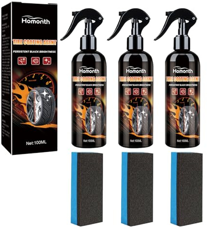 3 Pack Tyre Coating Spray, Car Tyre Polish, Tyre Coating & Dressing, Tyre Cleaner, Rim Brightener, Tyre Brightener