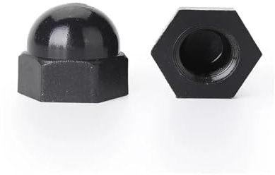 5-200 Stück Nylon-Eichelkappen-Hutmuttern Weiß/Schwarz Kunststoff Sechskantmutter M3 M4 M5 M6 M8 M10 M12 M14 M16 M18 M20(Black,M16-5pcs)