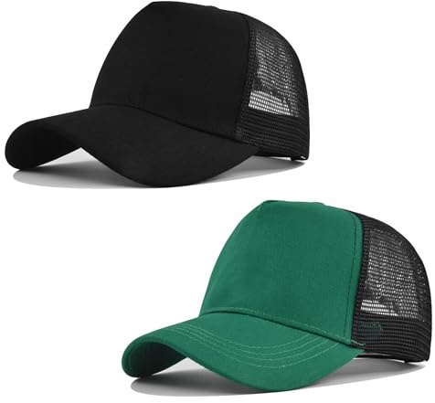 HAPEE Baseball-Kappen für Herren, 2/3er-Pack, Trucker, Klassische Snapback-Kappe