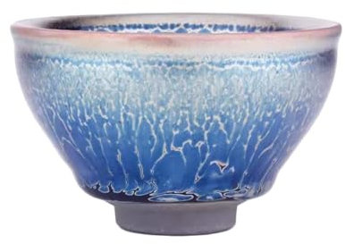MYOLIO Einzigartig Teegeschirr, Jianzhan Tenmoku Uralter Ofen Gebrannt Blau Keramik Becher Chinesische Kungfu Teetasse Handgemacht Teeschale Aus Porzellan