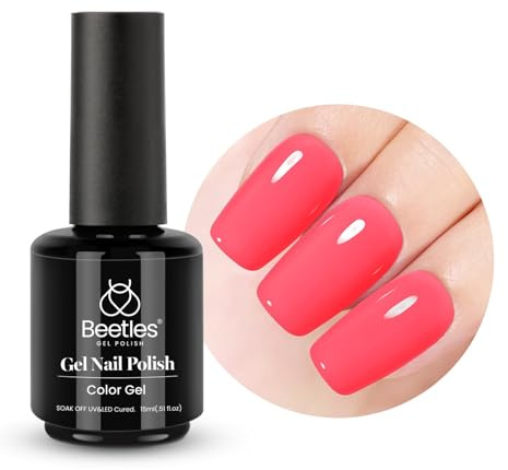 Beetles 15ml UV Gel Vernis à Ongles Corail Vernis à Ongles Rose UV LED Manucure Salon DIY Gel Nail Art Design Noël Nail Art Cadeau Manucure DIY Salon pour Débutants
