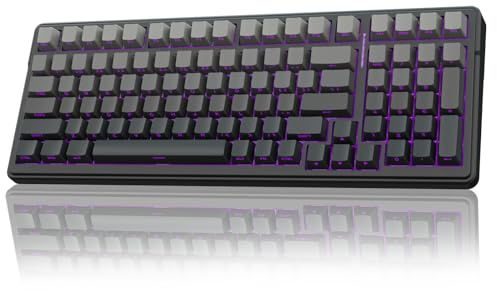 AULA F99 Gaming Tastatur Kabellos,3 Modus 2.4GHz/Type-C/BT5.0 Mechanische Tastatur mit Fünfschichtige Polsterung Struktur,RGB,8000 mAh,QWERTY,Hot-swap Custom Keyboard Mechanical (Grau)